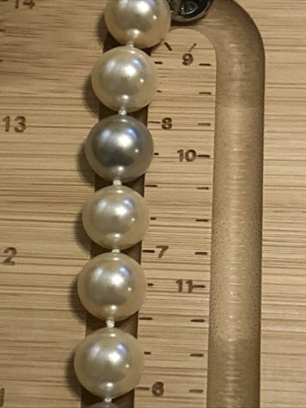 Vintage Isla Mallorca 12mm Glass Pearl Necklace 18" White Gray As-Is Repair DIY - Picture 14 of 16